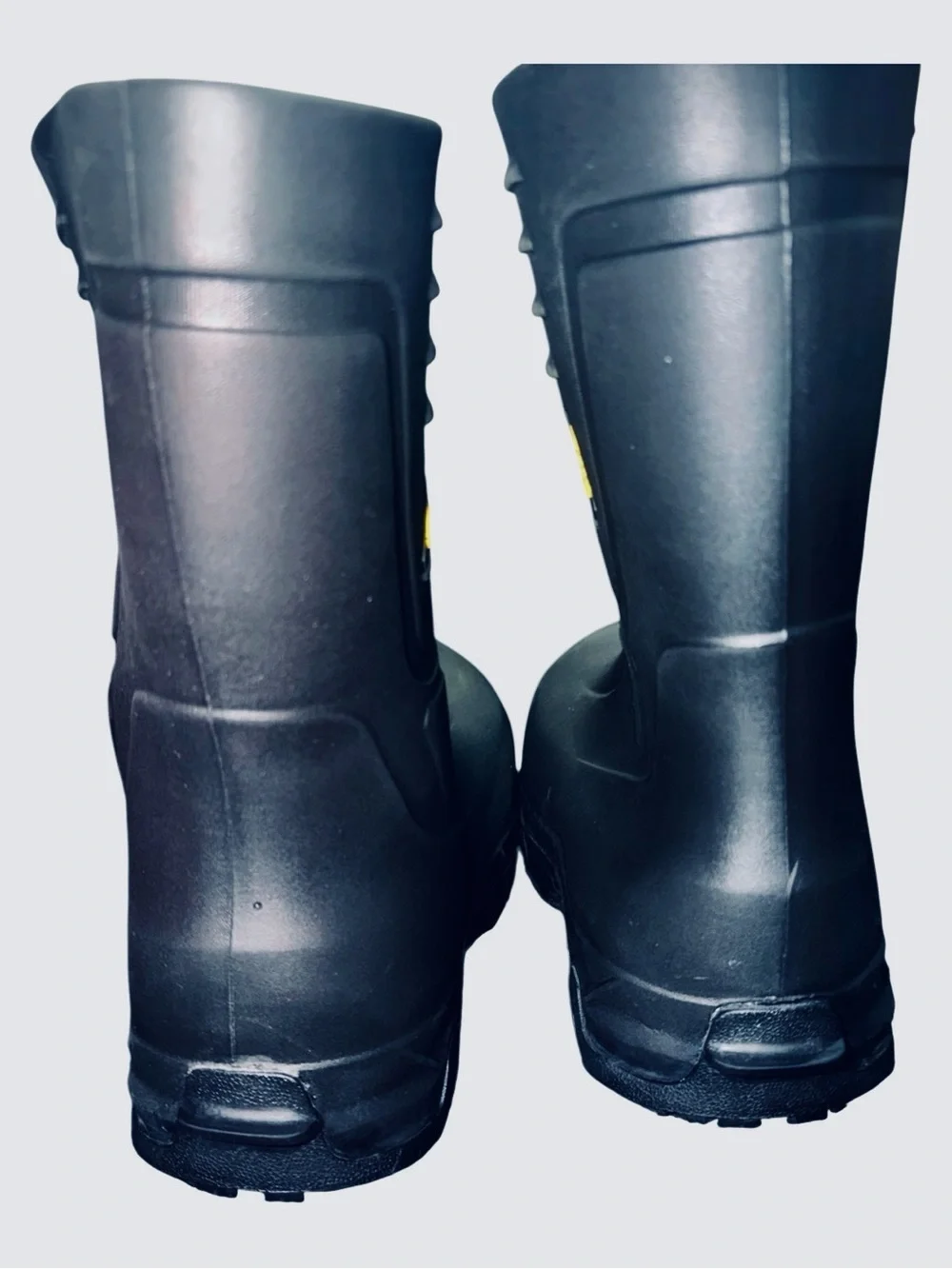 Men's Black Waterproof Rain & Snow Boots with Yellow Accent